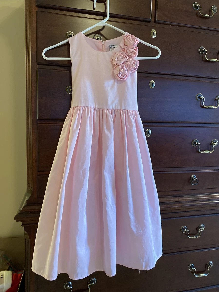 Dorissa Girls Pink Rosettes Party Wedding Dressy Dress Sash Size 6X Nordstrom