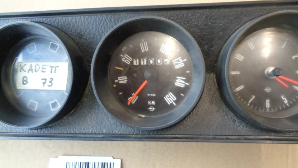 Opel Kadett B  Coupe Caravan Tacho Kombiinstrument Tachometer 160 km/h mit Uhr - Bild 4 von 4