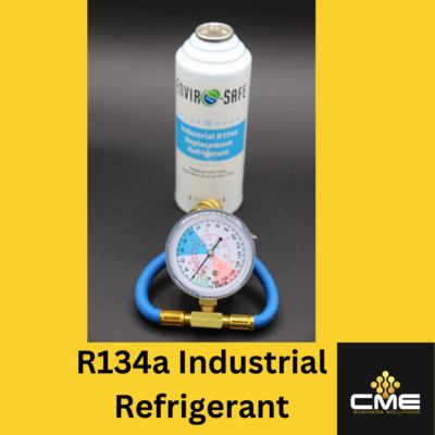 Envirosafe Industrial Auto AC R134a Replacement Refrigerant, can and gauge