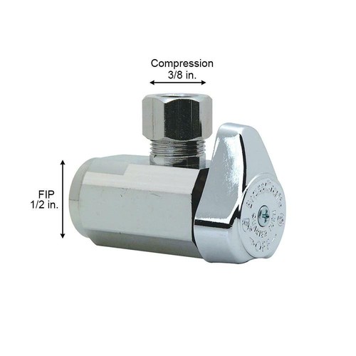 Angle Valve 1 2 In Fip Inlet X 3 8 In Compression Outlet 1 4 Turn Plumbing Ebay