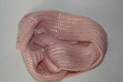 NWOT Girl's Tucker + Tate Pink & Silver Knit Loop Infinity Scarf Cold Weather OS