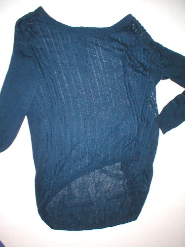 Womens New Womens Open Knit Sweater Dunnes 14 Navy Blue Linen Viscose St Bernard