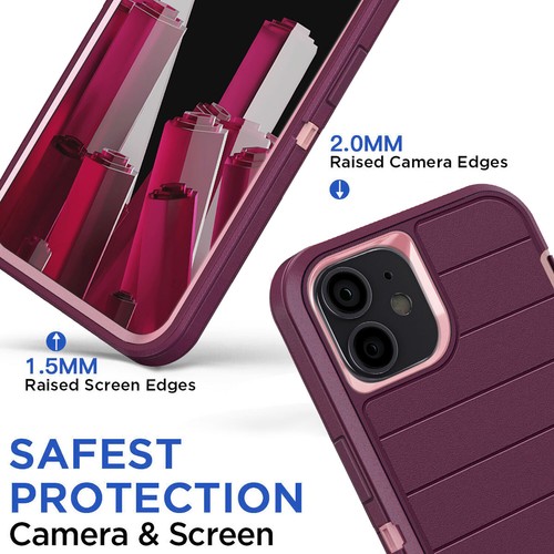 Funda rígida resistente púrpura/rosa para iPhone 11 resistente a prueba de golpes con soporte - Imagen 11 de 22