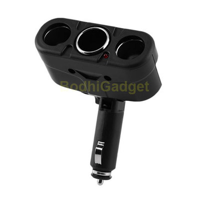 3 in 1 cigarette lighter adapter Insten 12V 3-Way Car Charger Cigarette Lighter Socket Splitter Adapter Black
