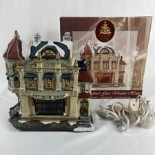 Enchanted Forest Christmas Porcelain Glass Window House Antique Shop 2004