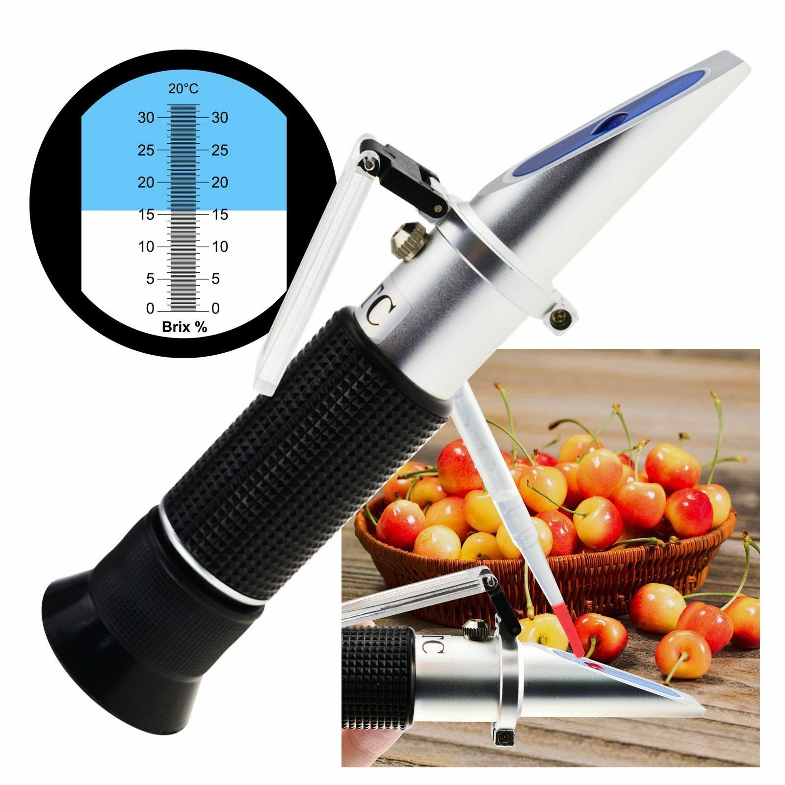 HandHeld ACT 0-32% Brix Refractometer Sugar Fruit Drink Optical Test Meter