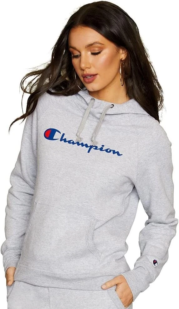 OFF WHITE Felpa con cappuccio donna Champion Powerblend in pile nuova con etichetta (C1)