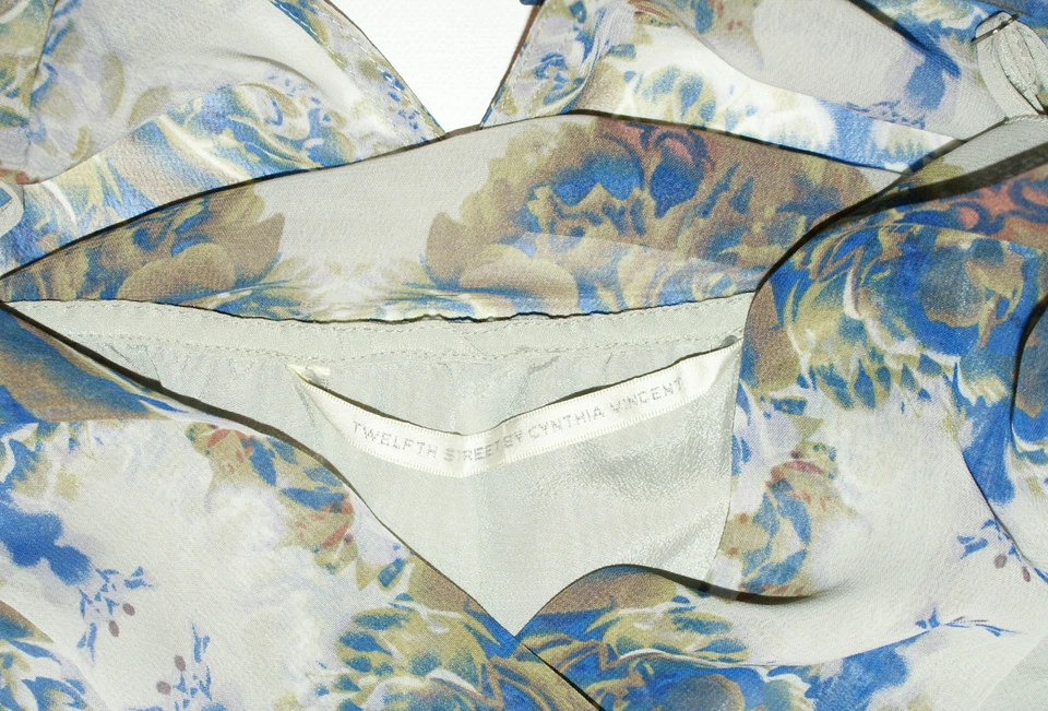 Twelfth Street By Cynthia Vincent Cascade Ruffle Maxi Chiffon V-Neck Dress S NWT - Image 4 of 4