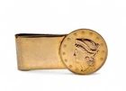 1854 Liberty $20 Double Eagle USA Coin Money Clip - Vintage 1970's Replica, Gold