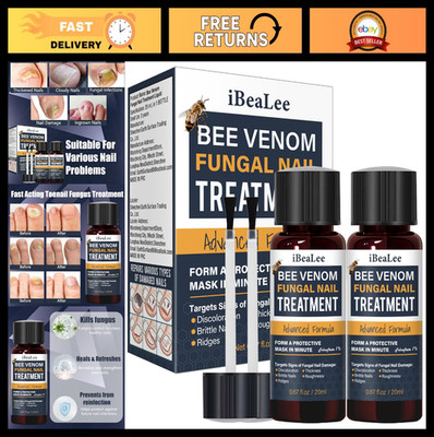 Extra Strength Toenail Fungus Treatment - 1% Tolnaftate, Bee Venom, 2 Bottles, R