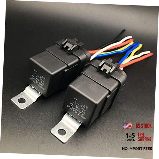New 2 PCS New Trim & Tilt Relay Plug Socket Cook Mfg 7493 12V 80-amp