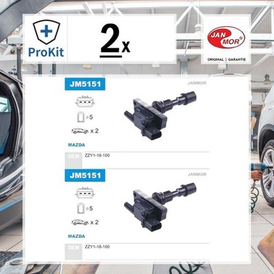 2x ORIGINAL  Janmor JM5151 Zündspule, Zündmodul