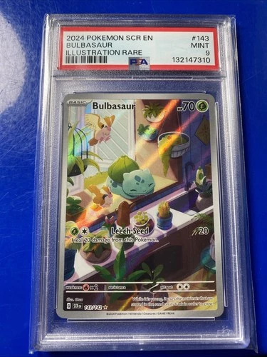 2024 Pokémon Stellar Crown Bulbasaur #143/142 PSA 9 Special Illustration Rare