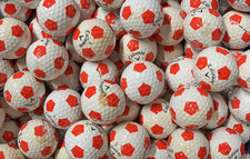 24 x CALLAWAY CHROME SOFT TRUVIS RED & WHITE GOLF BALLS - CLEAN PRACTICE PLAY