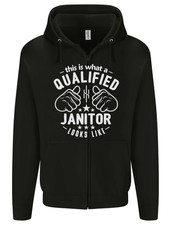 This Is What a Qualified Janitor Looks Like Mens Zip Up Hoodie