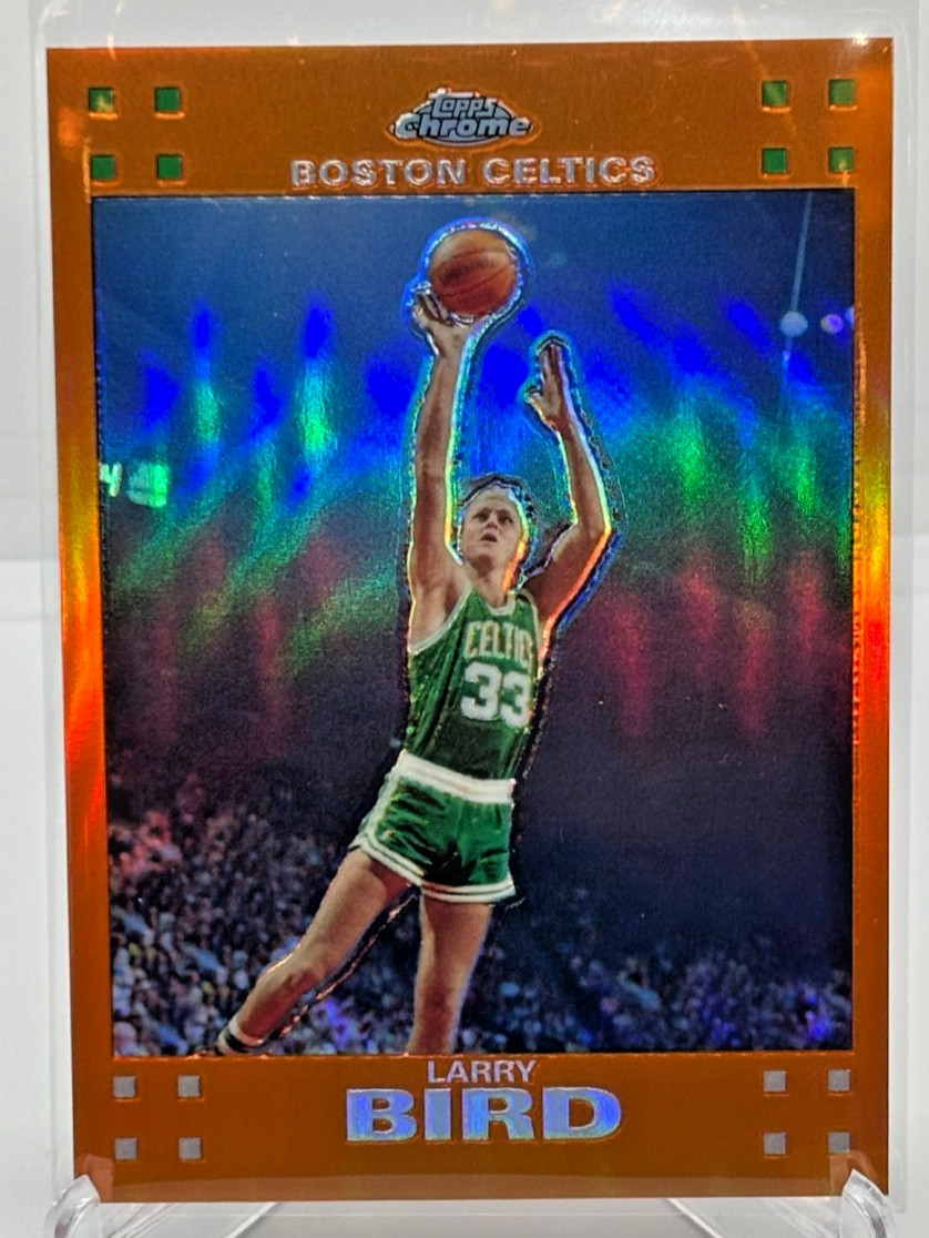 2007-08 Topps Chrome Larry Bird Orange Refractor /199 Celtics HOF!