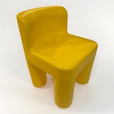 Little Tikes Chunky Yellow Chair CHILD Size Made USA Plastic Sturdy Toddler VTG