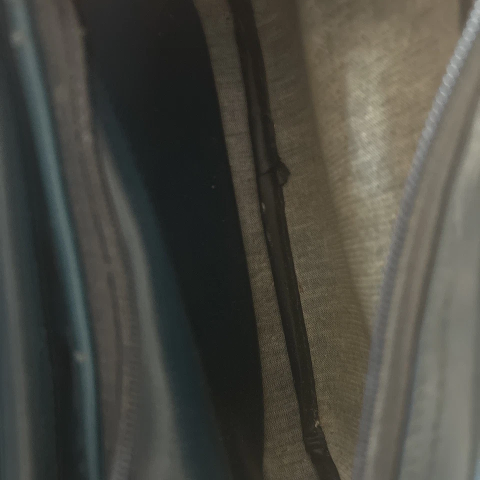 VINTAGE Genuino Fossil Dopp Kit Bolsa de Aseo - Vinilo Verde Azulado Profundo - 2 Cremallera Comp Foto 3 de 4