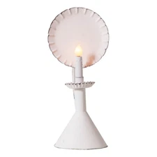 Irvins Country Tinware Wired Accent Light on Cone in Rustic White