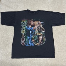 Vintage Bob Marley Songs of Freedom Shirt Men XL Black Double Sided Graphic 90s