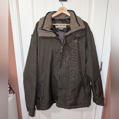 Columbia Omni-Tech Titanium Interchangeable Jacket Men's XLarge Khaki Green/Blk