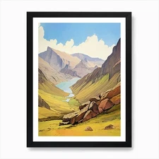 Lares Trek Peru 3 Vintage Travel Il Framed Wall Art Poster Canvas Print Picture