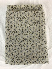 Grey Print w/ Blue Flowers and Decal Print 1.5 Yard WOF Cotton Fabric.