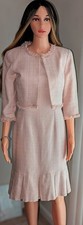 Vintage Chadwick’s 2 Piece Pink Tweed Coquette Dress Set Size 6 w/Jacket