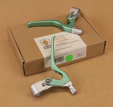 IRD Cafam- L Brake Levers : Silver Clamp / Green Lever Long Pull Disc & V-brakes