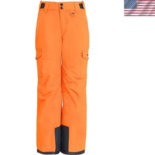 Full-Length Kids Snowboarding Pants with Cargo Pockets  Insulation - Size Large