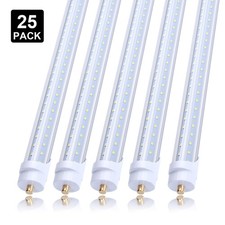 25pcs 65W 6000K 8ft LED Tube Light - FA8 Base, High-Efficiency Lighting Solution