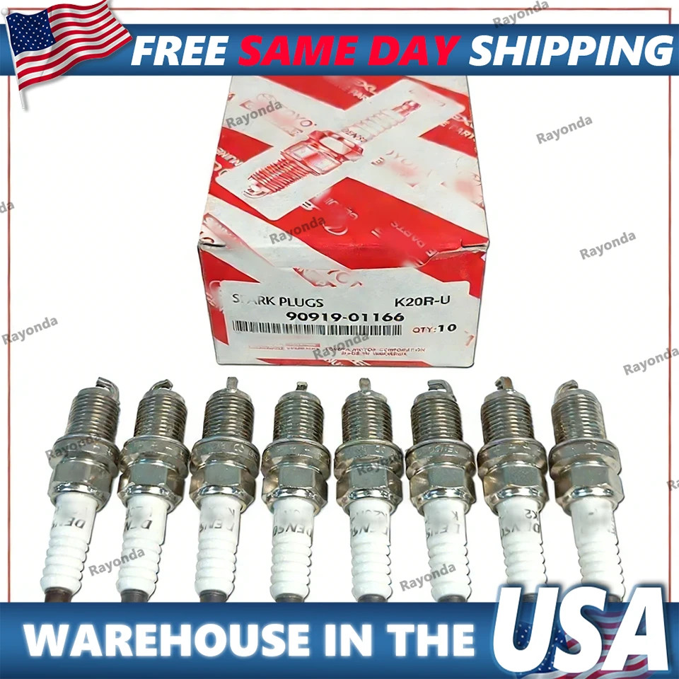 90919-01166 / 90919-YZZAF x8 GENUINE OEM SPARK PLUG SET 1UZ-FE 2UZ-FE 4.0L 4.7L