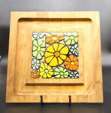 Vintage Ernest John Cheese Board Floral Mosaic