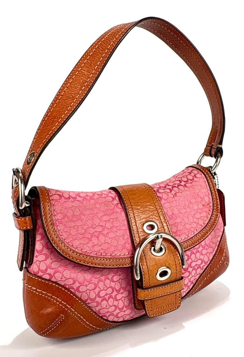 Vintage Coach F10925 Soho Shoulder Bag Pink Y2K Signature C