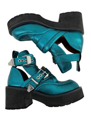 Rare Jeffrey Campbell Havana Last Cultrane Teal Platform Shoes 5M EUC