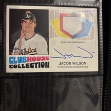 2026 Topps Heritage Jacob Wilson A’s Clubhouse Collection Relic Auto CCAR-JW /25
