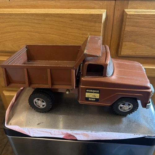 Vintage Tonka Hydraulic Dump Truck Pressed Steel Toy Bronze