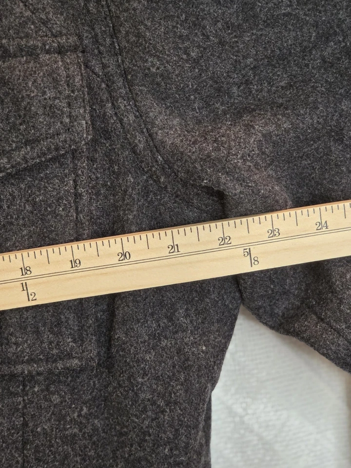 Old Navy Military Jacket Wool Field Coat Mens XL Flannel Lined Cargo Pockets - Image 4 of 4