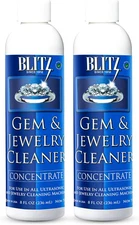 2 Pack BLITZ Concentrated Jewelry Cleaning Solution For Ultrasonic Cleaners 8 oz