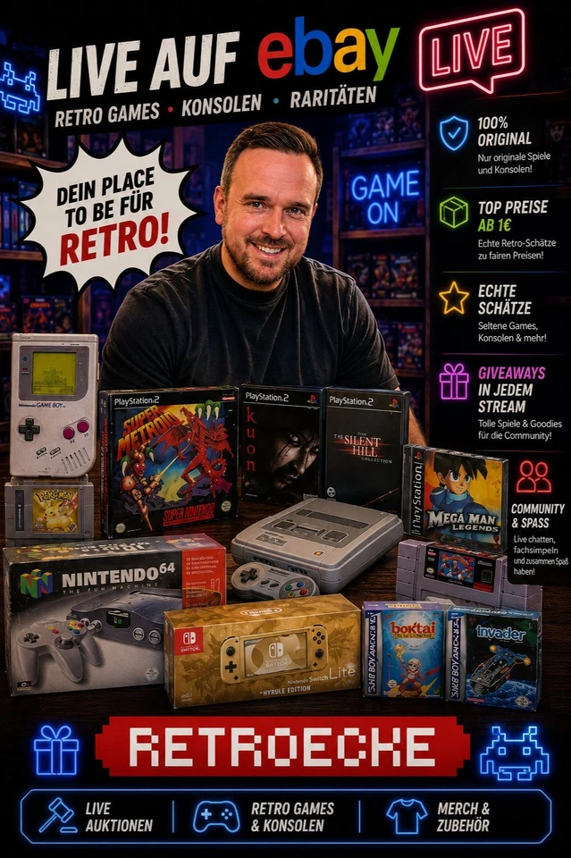 Retro(ECKE) Games Live Stream für Sammler und Zocker!