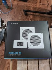 AIRPLATE T8 White Dual-Fan Cabinet Cooling 6" with Thermostat, Home Theater AV