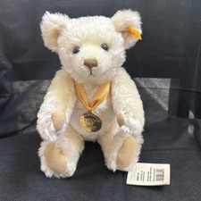 Steiff Millennium Teddy Bear Mohair White 666018 Original Tags  Plastic Case