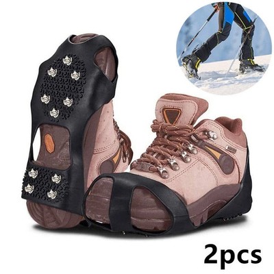 Anti Rutsch Schuh Spikes Schuhspikes Eiskrallen Ice Grips für Sports Schwarz