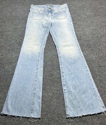 Ba&Sh Women s Wide Leg Flare Jeans 70s Light WashDenim Reverse Pockets
