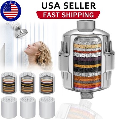 20-Stages Shower Head Filter for Hard Water and Chlorine Removal with Filters