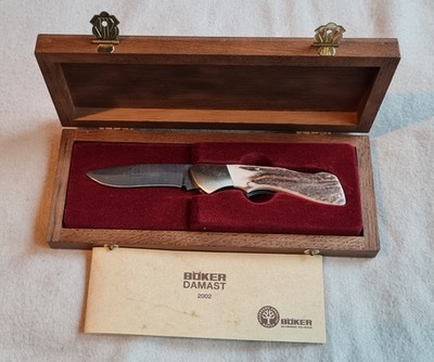 Böker Damast Jahresmesser von 2002. Nr.024/999. Damaststahl 300 Lagen.