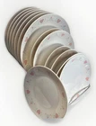 VTG  Corelle FOREVER YOURS 14 Piece lot Asst Plates + 4 Bowl Ivory w/Pink Hearts
