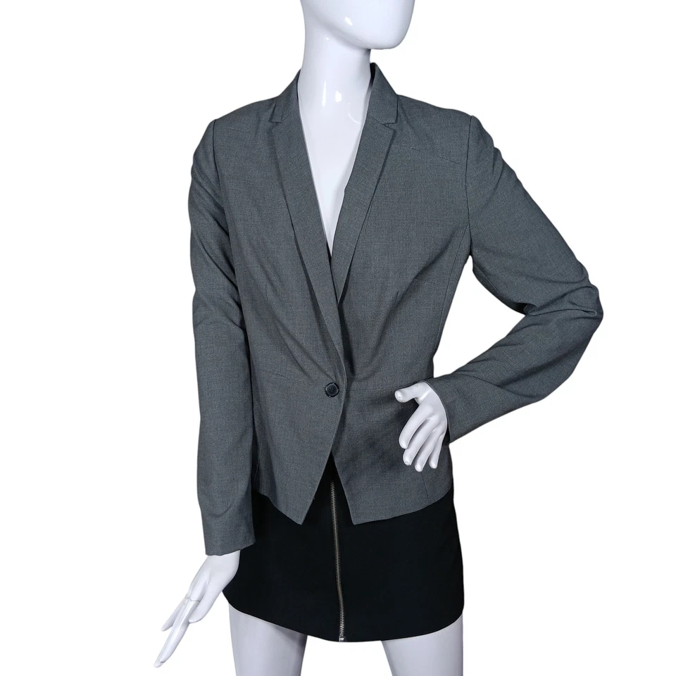 Worthington Blazer Size 12 Gray One Button Closure No Pockets Fully Lined - Image 3 of 4