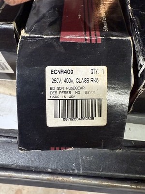 Edison ECNR400 Fuse 400A 250V Class RK5   Dual Element Time-Delay OEM NEW 