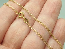 9ct Yellow Gold Curb Chain Bracelet 9K Diamond Cut 1.5mm Wide 7" Long Hallmarked